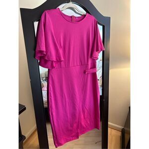 NEW Ruffle Sleeve Vintage Peplum Career Pencil Dress M